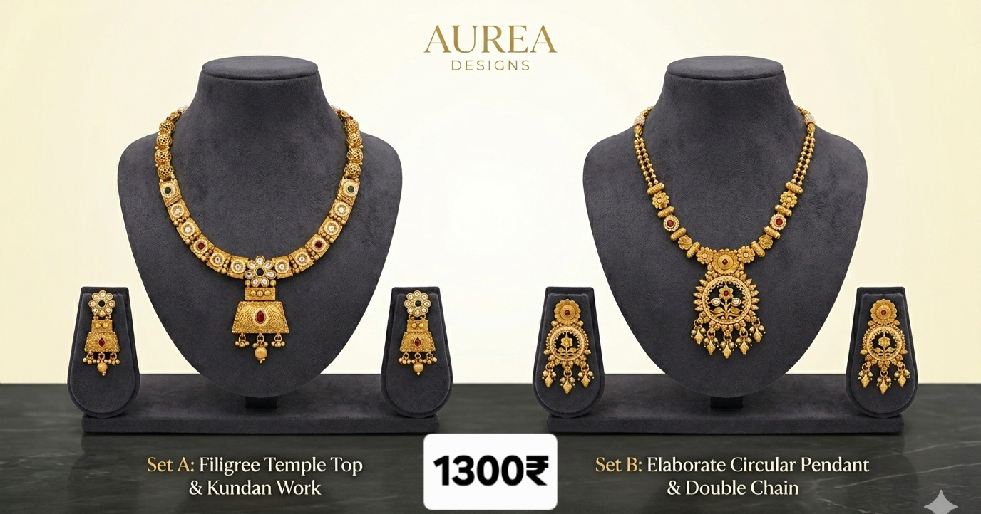 TRADITIONAL RAJWADI NECKLACES - Premium gold-plated imitation jewellery from J K Novelties Pune